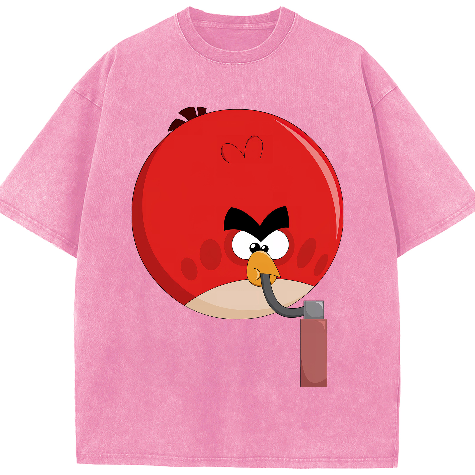 （画像用） Angry Birds アングリーバード 綿100% ヴィンテージ風 半袖Tシャツ（フロントプリント）